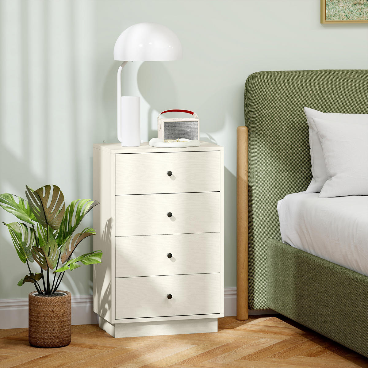 KOMMODE Creme 47/29/75 cm - Creme/Schwarz, Holzwerkstoff (29/75/47cm) - PANGIVO