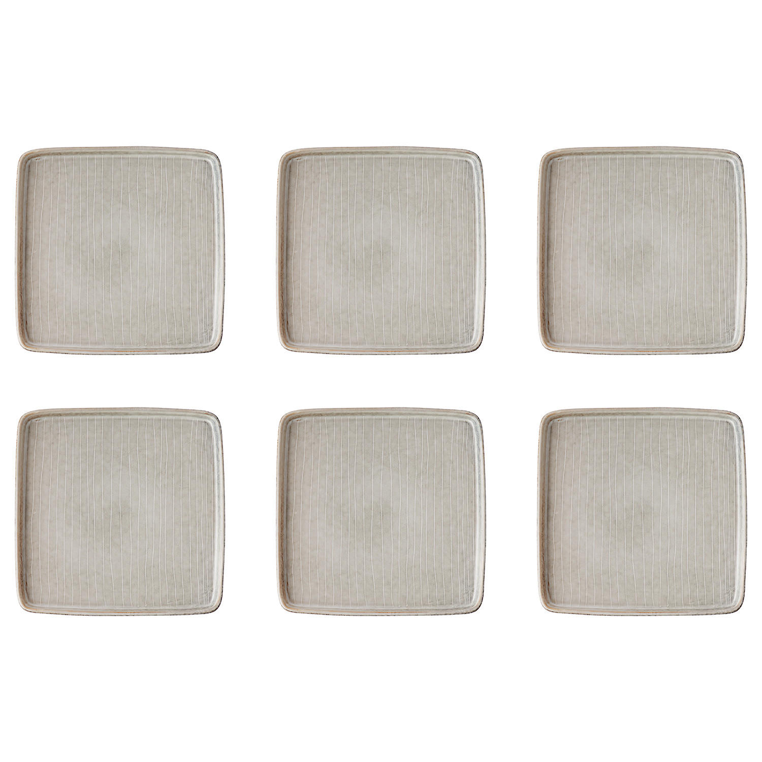 DINNERTELLER (6er Set) Henley - Grau, Keramik (21/19/1.8cm) - BUTLERS