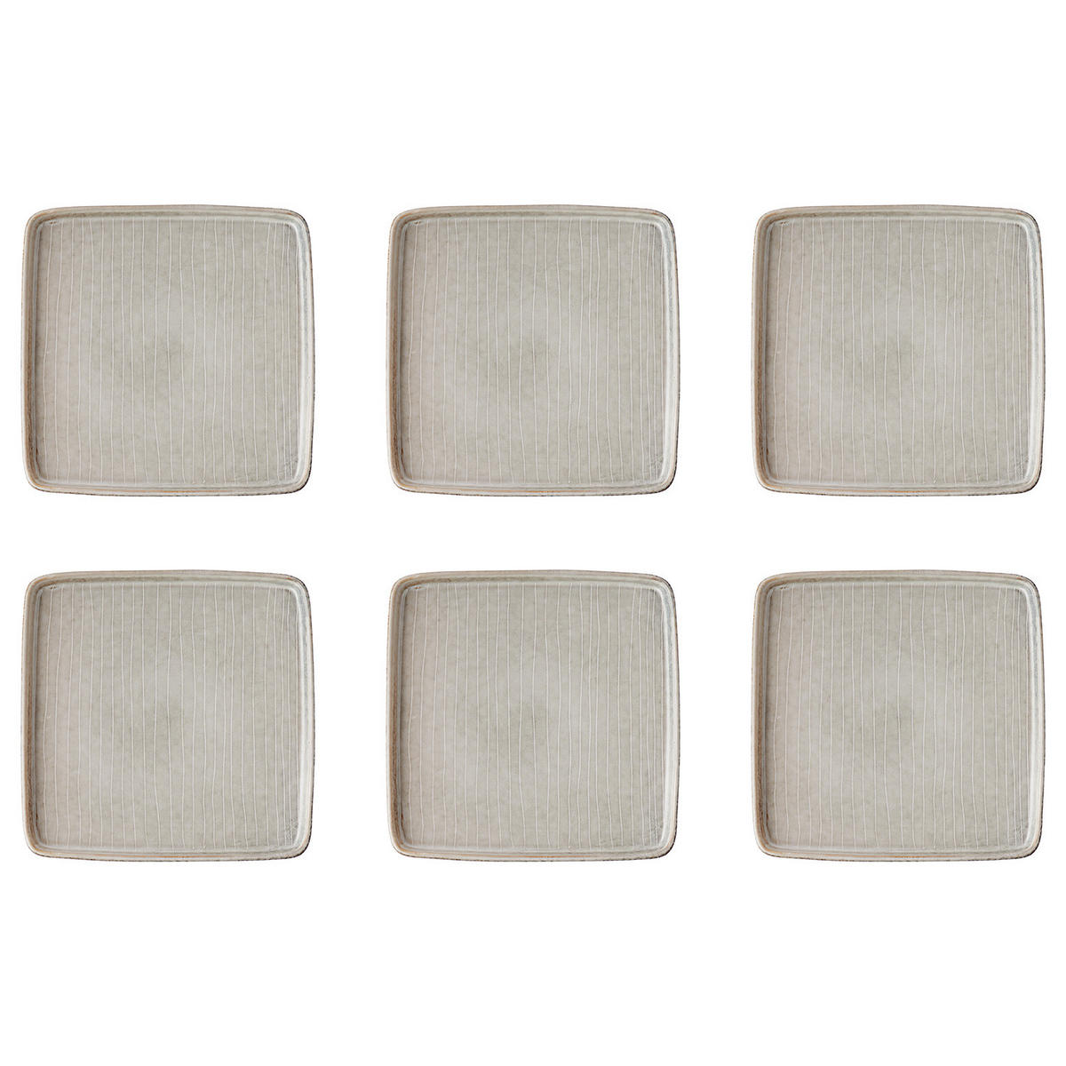 DINNERTELLER (6er Set) Henley - Grau, Keramik (21/19/1.8cm) - Butlers