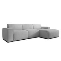 ECKSOFA L Form Didim mini Hellgrau 310/165/78 cm – stilvolle kleine Eckcouch R - Hellgrau/Schwarz, Kunststoff/Textil (310/165cm) - AX Living