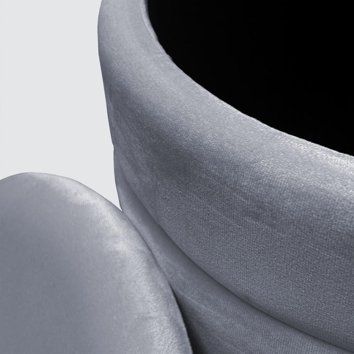 Pouf-Set MIRELLE gepolstert grau - Grau, Textil (40/45/40cm) - Lookway