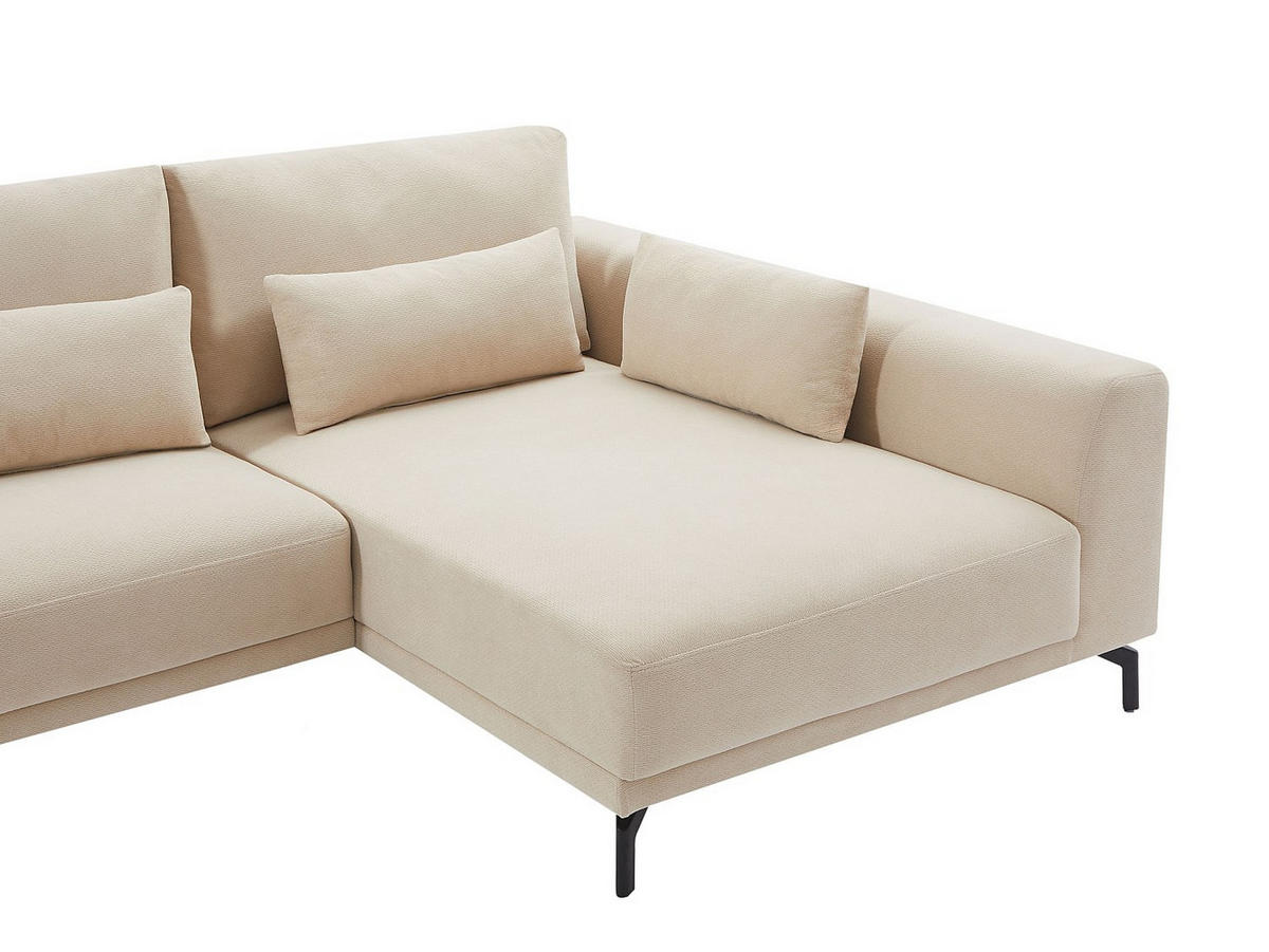 ECKSOFA - Ecke rechts - Strukturstoff - Beige - TILANIA - Beige, Textil (280/172cm) - Vente-Unique