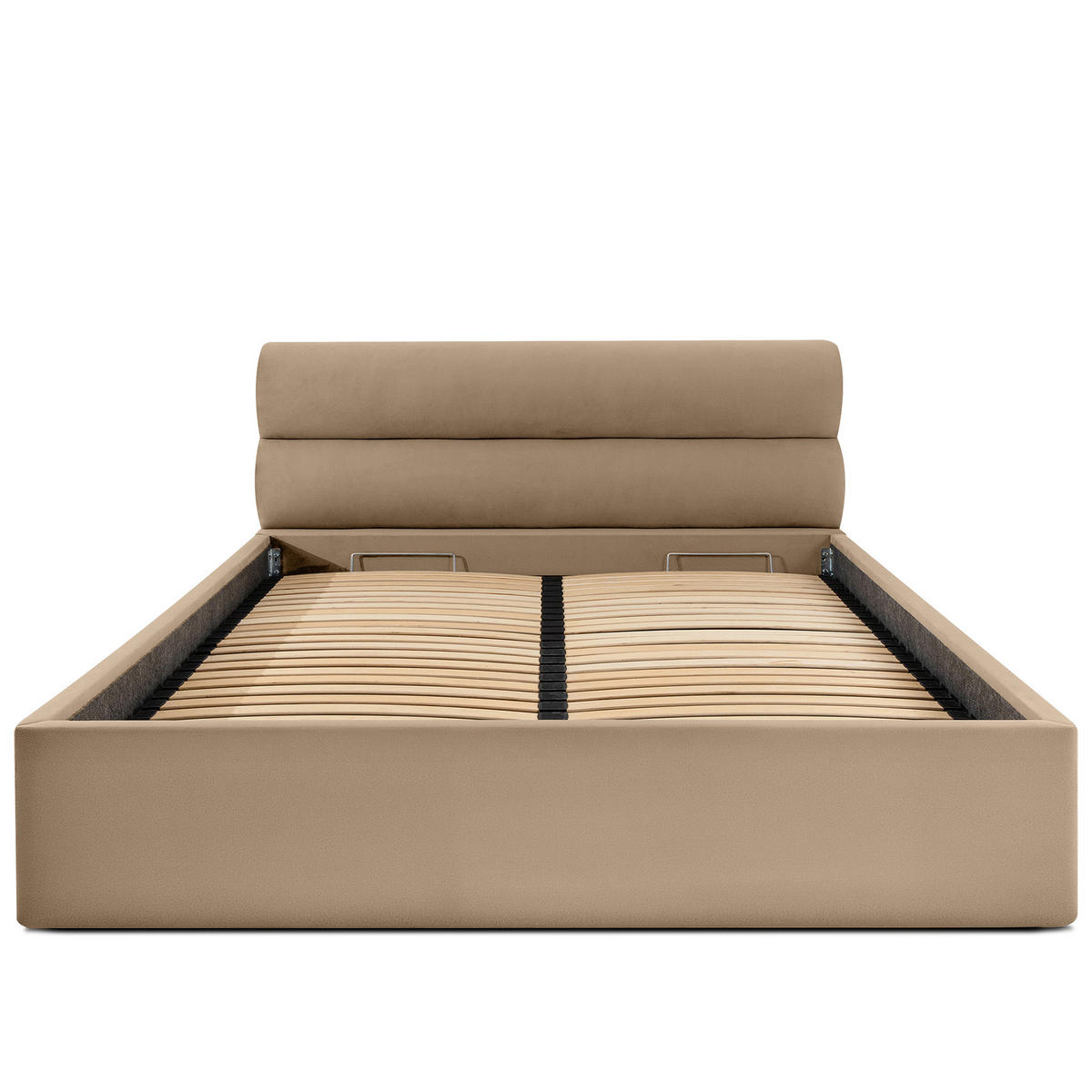 POLSTERBETT LUNEO - Schwarz/Braun, Holz/Holzwerkstoff (202/204cm) - KONSIMO®