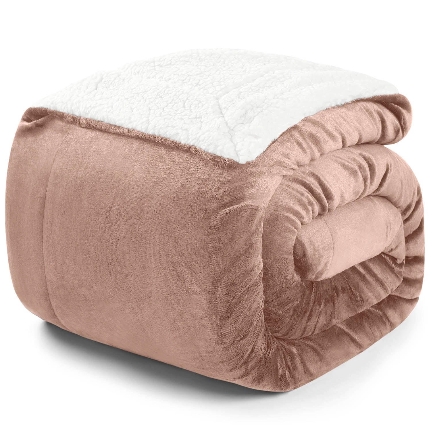 KUSCHELDECKE Sherpa 130/150 cm, Hellrosa - Hellrosa, Textil (150/130cm) - Blumtal