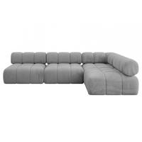 ECKSOFA modulares Sofa Samaro-L2 - 285x190x70 cm Hellgrau Velours - Hellgrau, Holzwerkstoff/Textil (285/190cm) - ALTDECOR