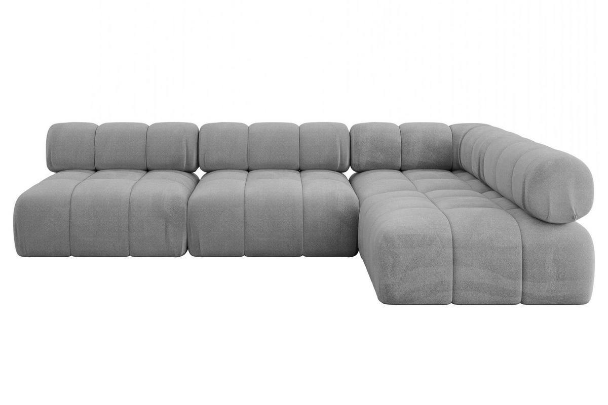 ECKSOFA modulares Sofa Samaro-L2 - 285x190x70 cm Hellgrau Velours - Hellgrau, Holzwerkstoff/Textil (285/190cm) - ALTDECOR