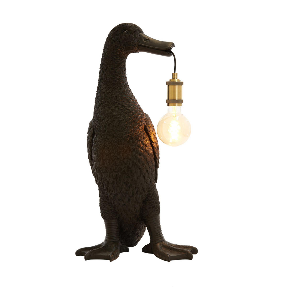 TISCHLAMPE Ente Schwarz 32/31/65 cm - Schwarz, Kunststoff (32/31/65cm) - Light & Living