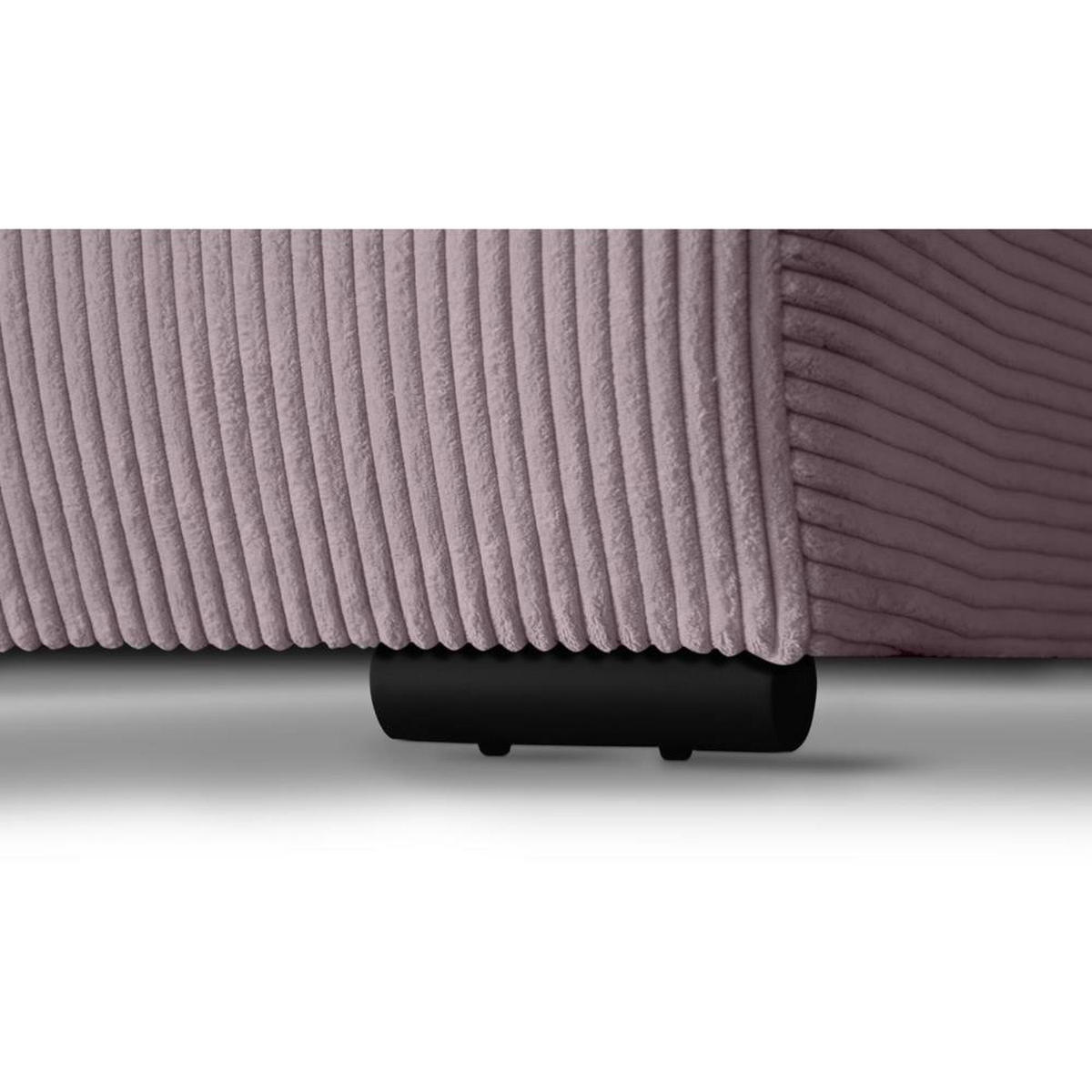 ECKSCHLAFSOFA Benny rosa rechts - Schwarz/Rosa, Kunststoff/Textil (271/185cm) - Beautysofa