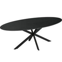 ESSTISCH aus Melamin 200x100x75cm, schwarz - Schwarz, Metall (200/100/75cm) - Giga Meubel