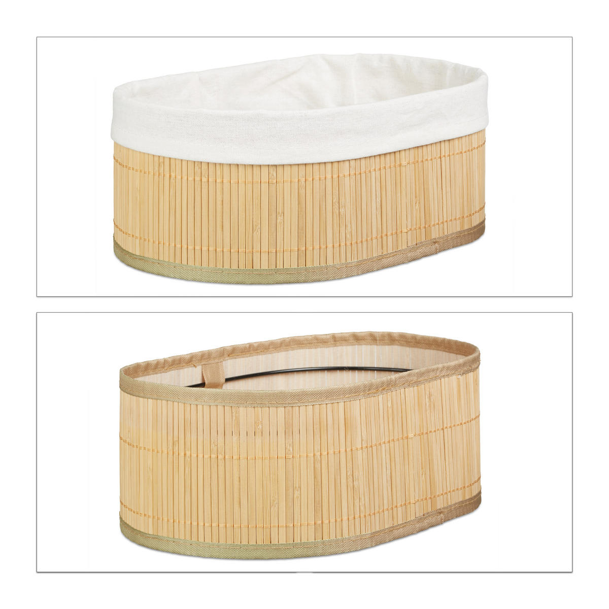 3XREGALKORB - Hellbraun, Holz/Holzwerkstoff (32/12.5/22cm) - Relaxdays