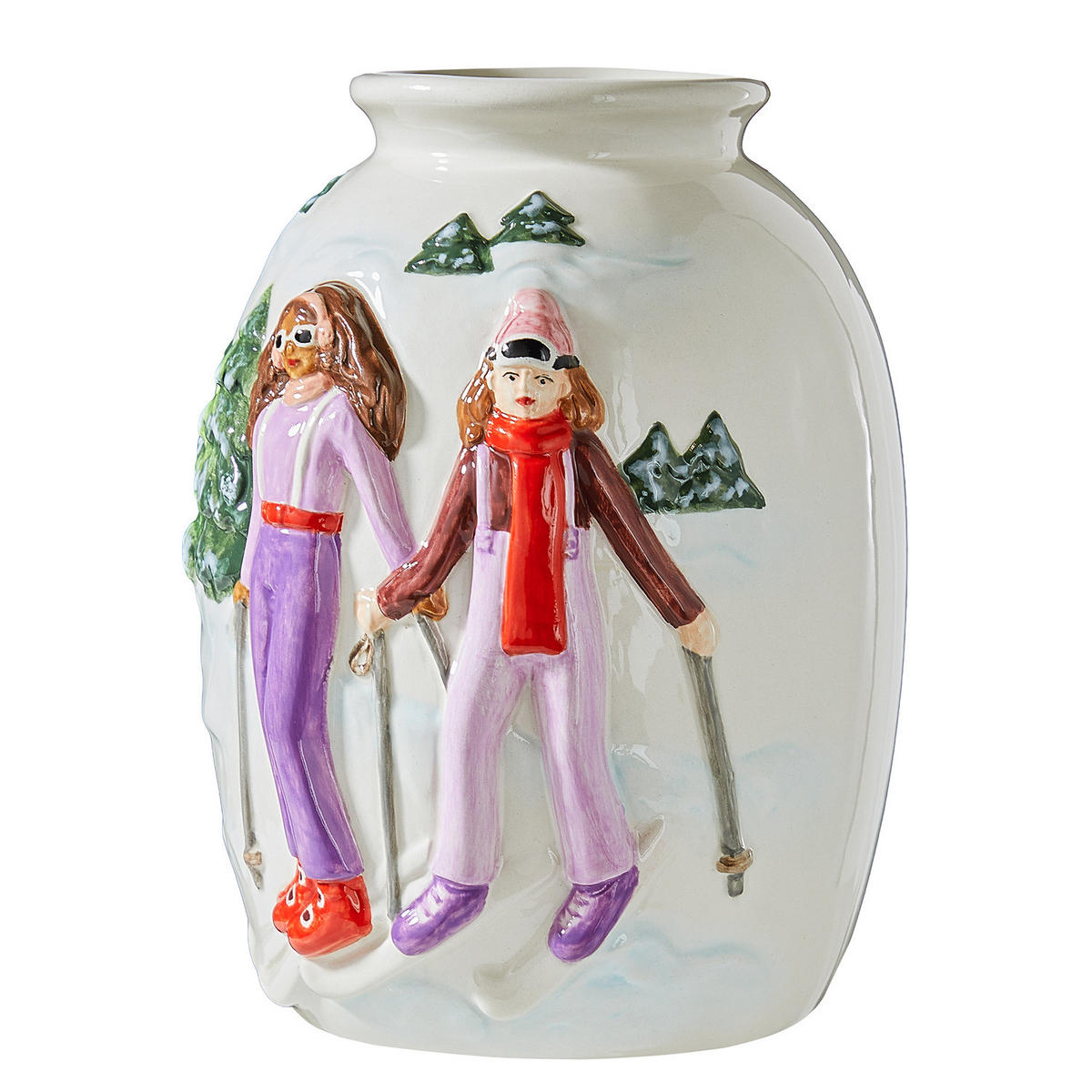 VASE Mountain Lodge Ski - Weiß, Stein (19cm) - Butlers