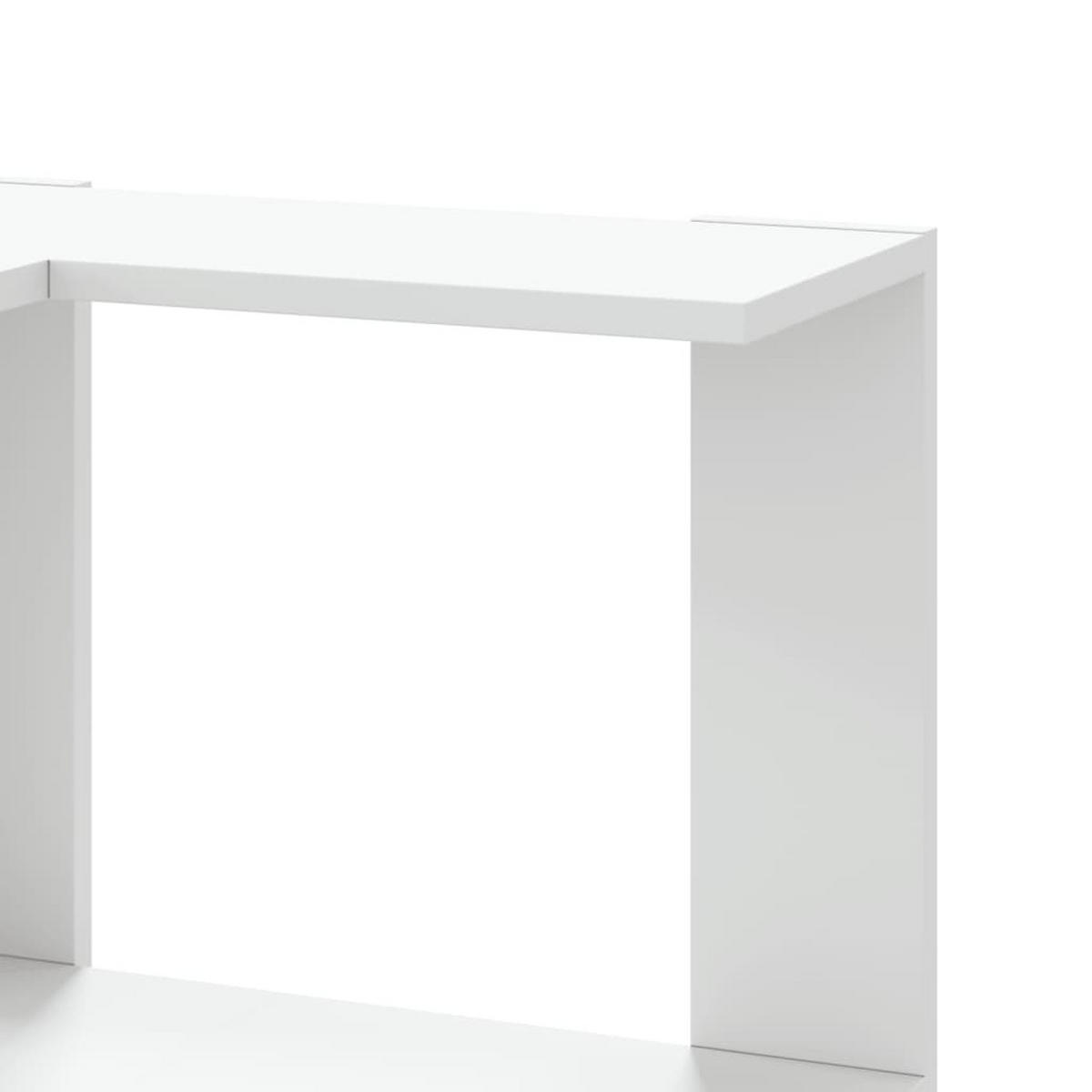 BÜCHERREGAL mit 3 Ebenen für die Ecke 50/50/102 cm aus Holzwerkstoff Weiß - Weiß, Holz (50/102/50cm) - vidaXL