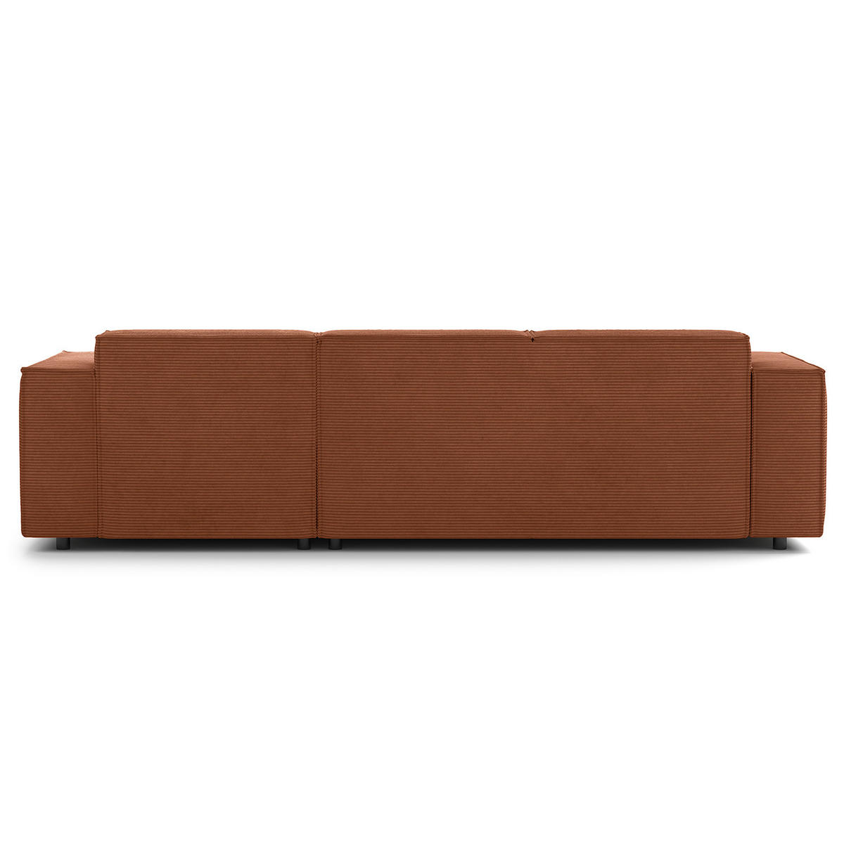 ECKSOFA mit Longchair - Schwarz/Braun, Kunststoff/Textil (260/177cm) - home24