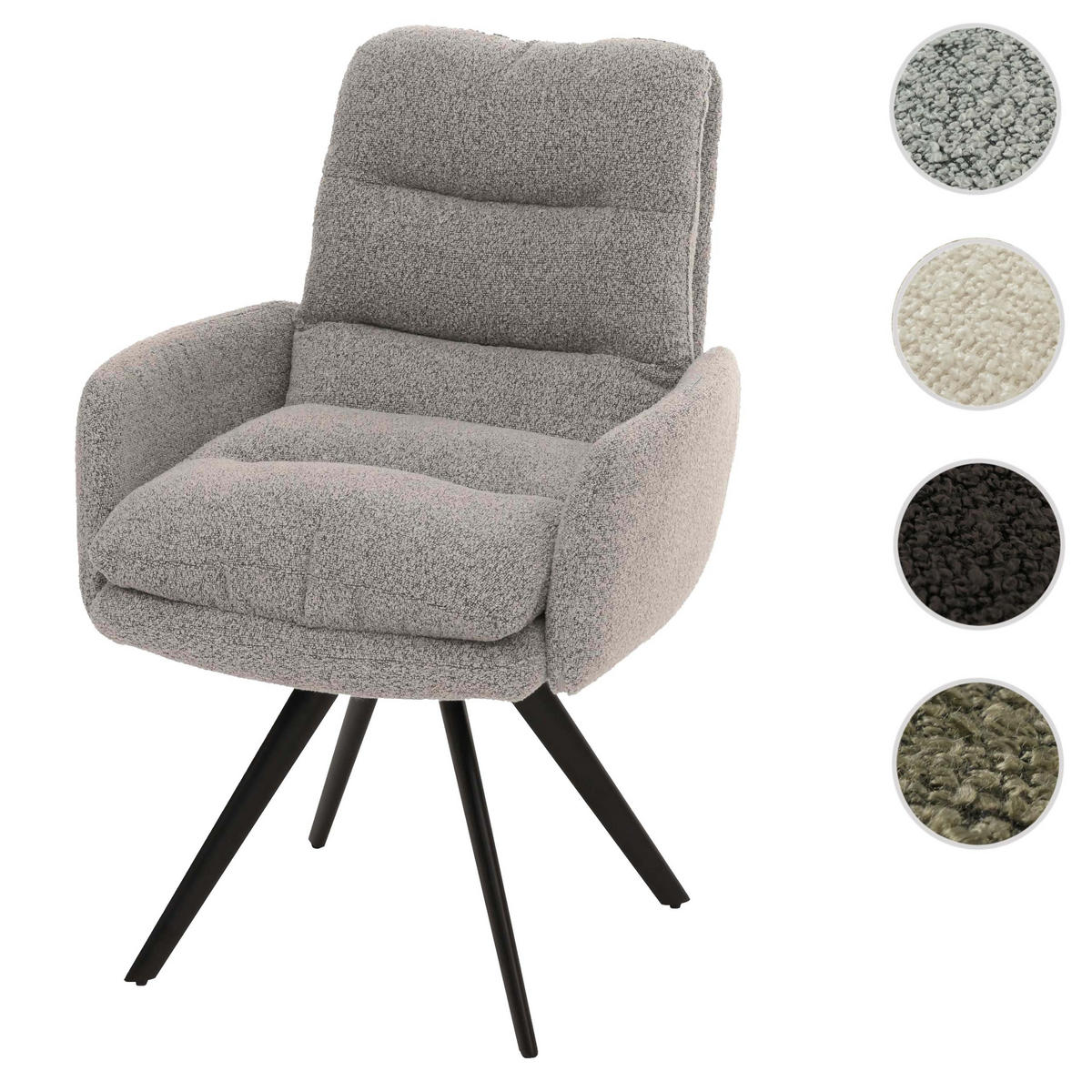 ESSZIMMERSTUHL BOUCLé Hellgrau - Hellgrau, Textil (62/92/68cm) - MCW