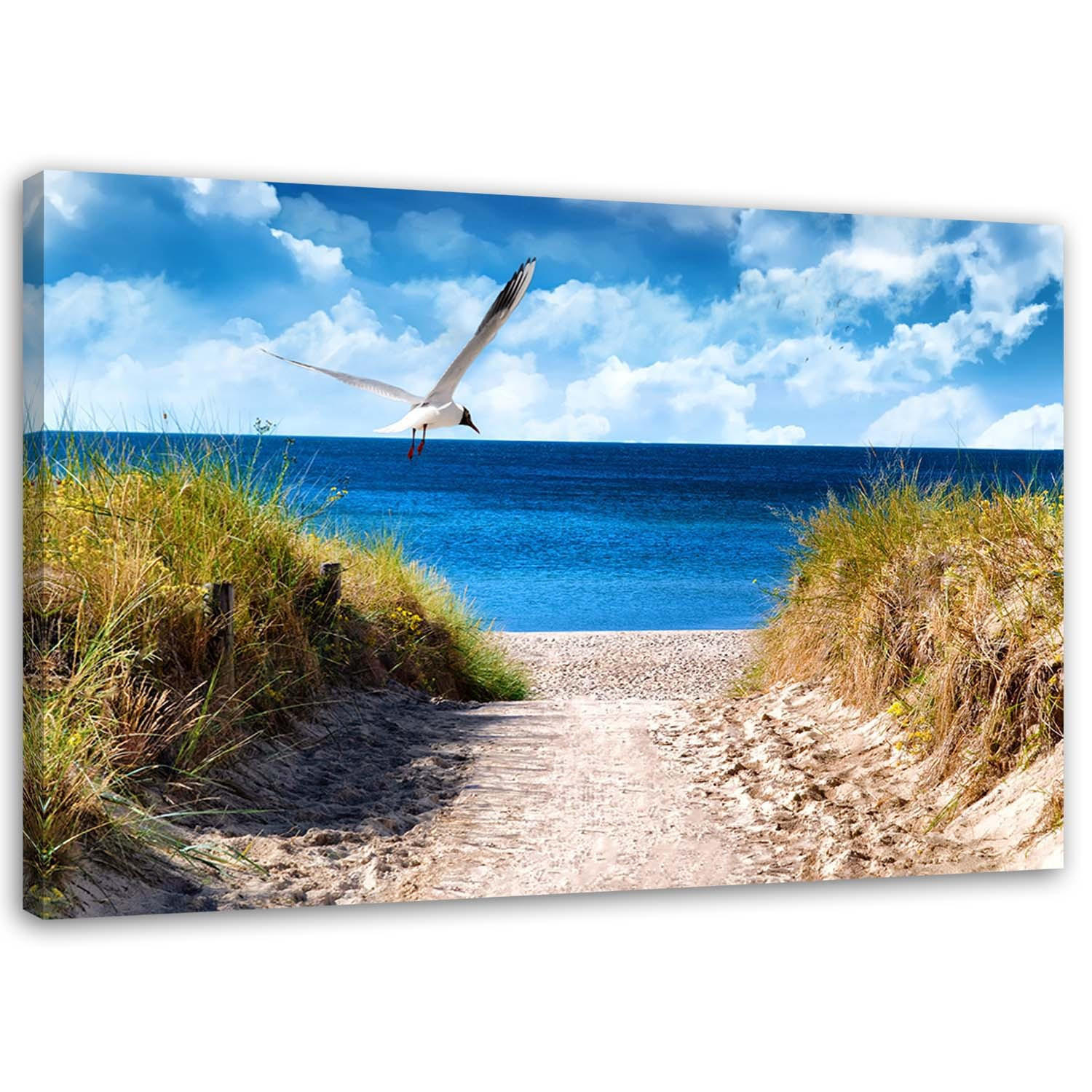 KUNSTDRUCK Blau 90/60 cm - Blau, Textil (90/60cm) - KUNSTLOFT