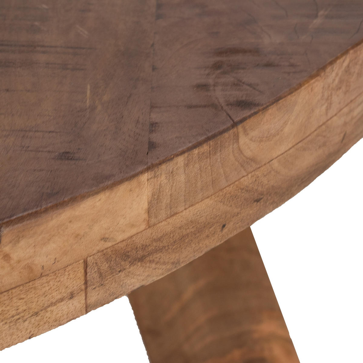 ESSTISCH rund aus Mangoholz 130cm, natürlich - Braun, Metall (130/130/76cm) - Giga Meubel