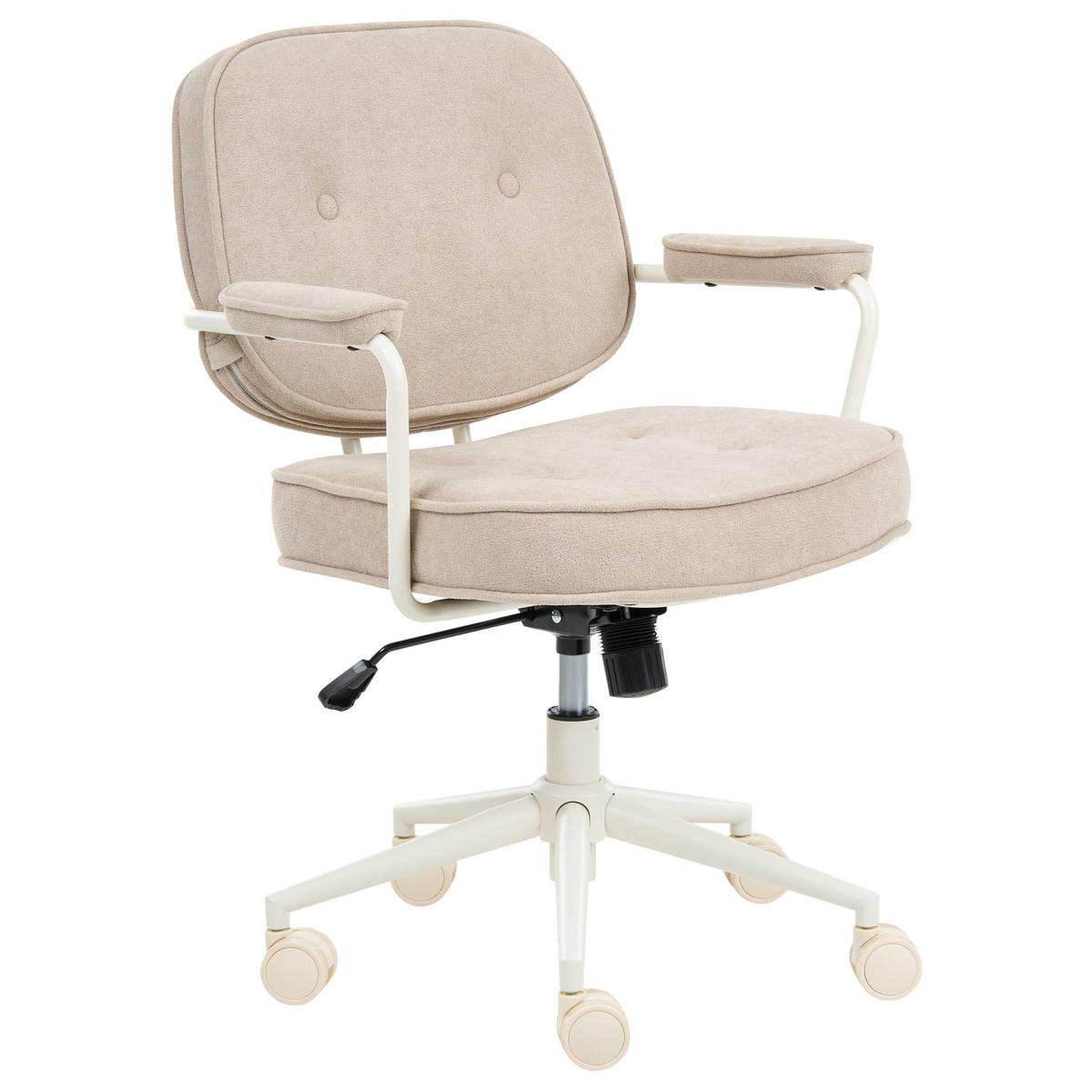 SCAUN DE BIROU bouclé bej deschis Paramus - bej, material plastic (60/81/65cm) - Beliani