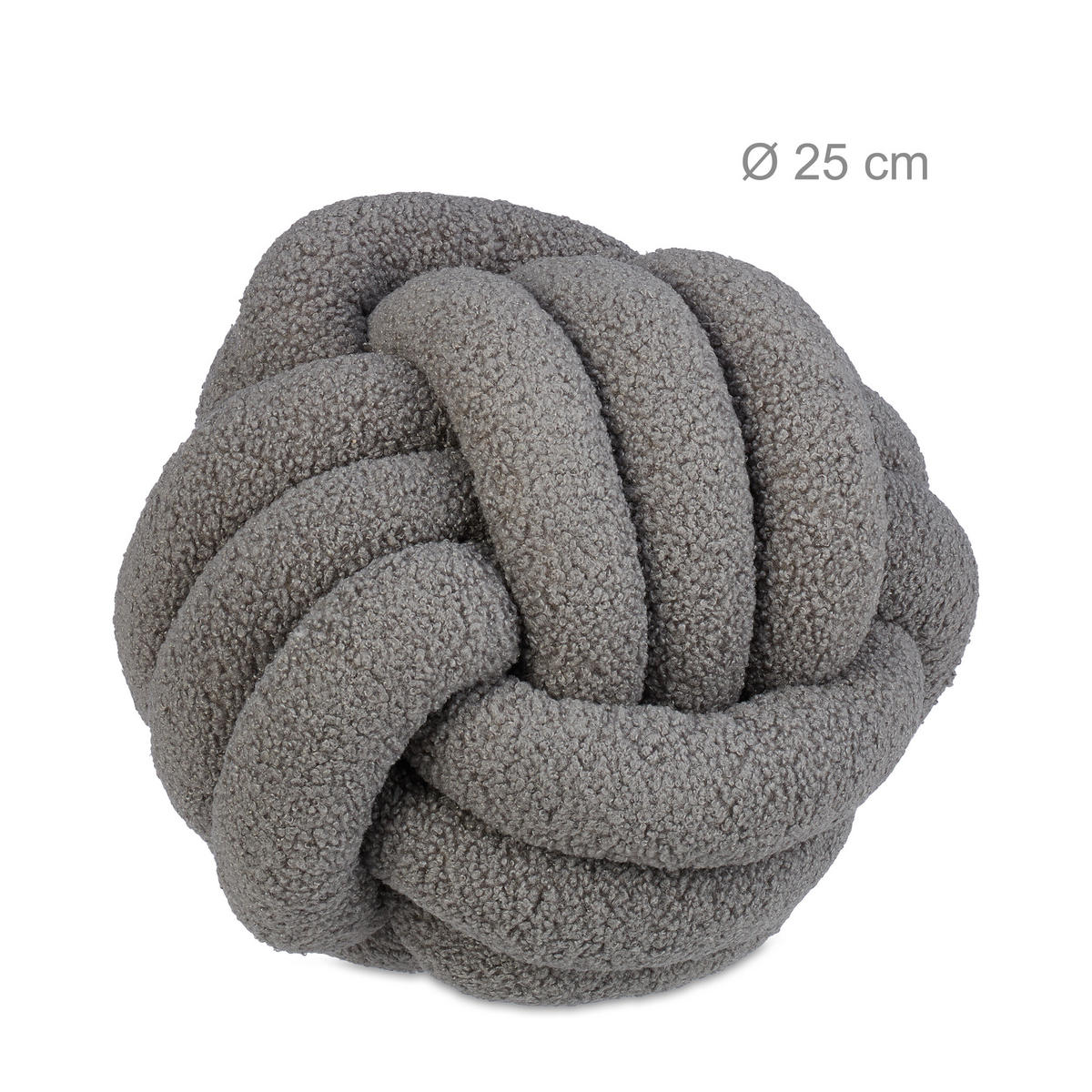KNOTENKISSEN - Anthrazit, Kunststoff/Textil (25/25cm) - Relaxdays