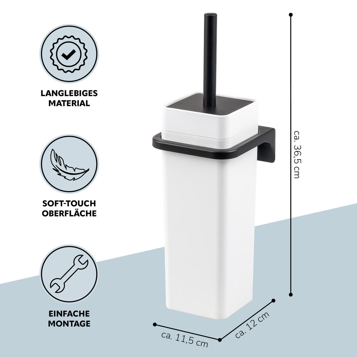 WC-GARNITUR SAVONA, weiß, Kunststoff - Weiß, Kunststoff (12/36.5/13cm) - bremermann