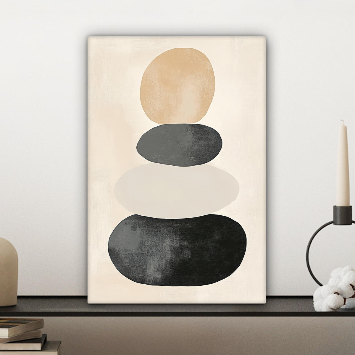 LEINWANDBILD Japandi - Wabi sabi - Beige 20x30 cm - Taupe, Textil (20/30cm) - MuchoWow