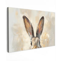 LEINWANDBILD Hase - Ohren - Braun XXL 150x100 cm - Beige, Textil (150/100cm) - MuchoWow