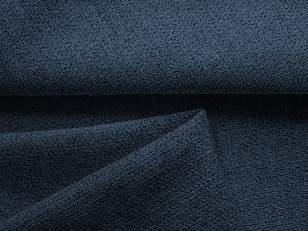 WOHNLANDSCHAFT Chenille Stoff Blau - Blau/Schwarz, Kunststoff/Textil (290/86/148cm) - Makamii
