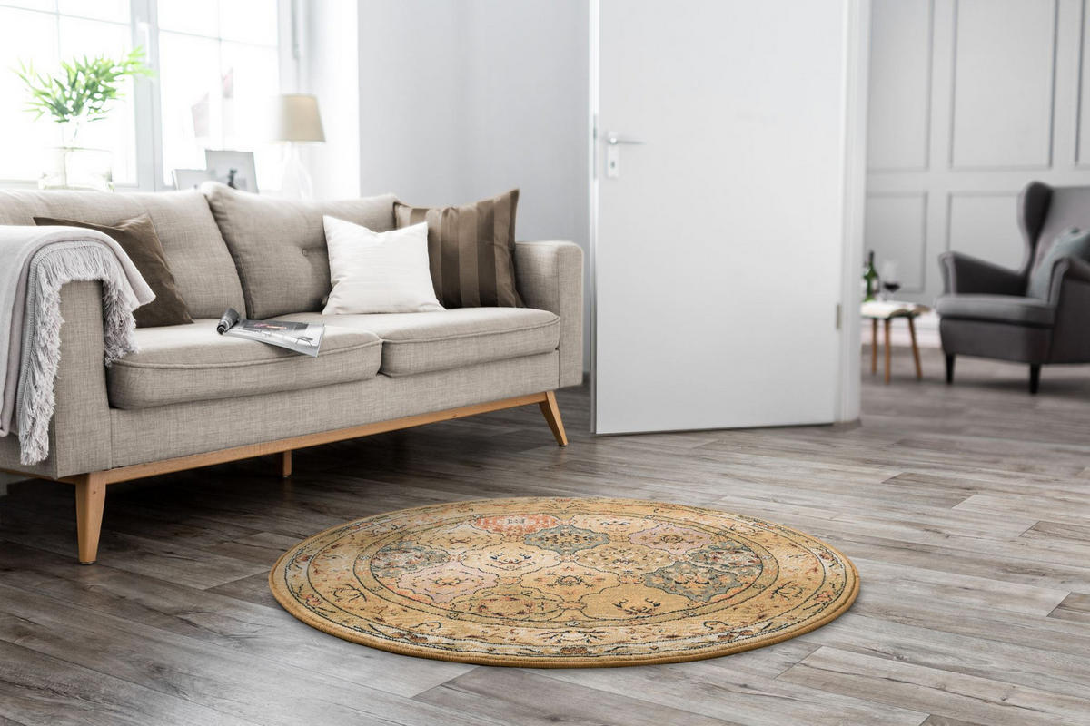 WEBTEPPICH Gabiro 208 200x200 cm - Beige, Textil (200/200cm) - THEKO