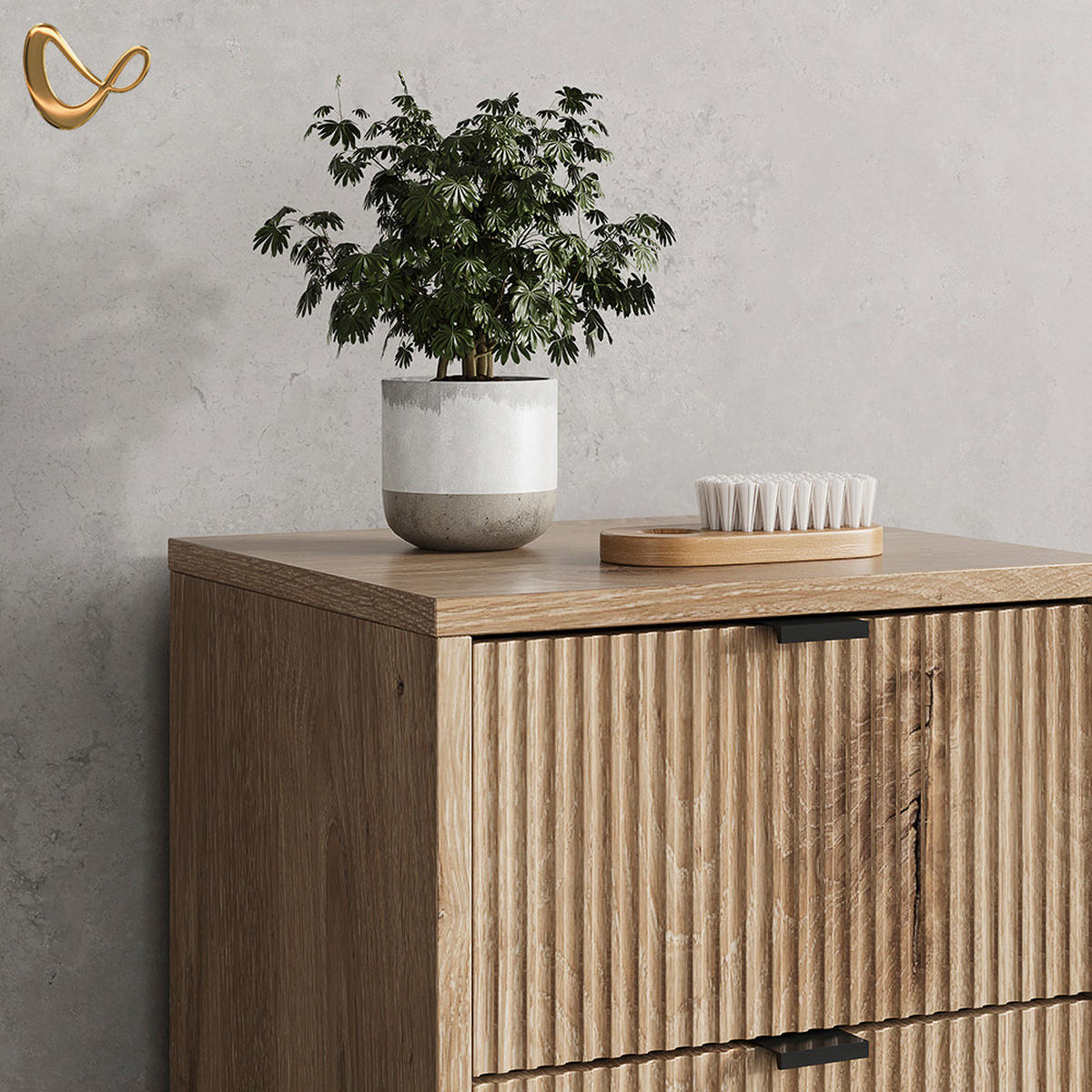 MIDISCHRANK ATERNO Viking Oak 40 x 87 cm mit Tür und Schublade - Eiche Wotan, Holzwerkstoff (40/87/35cm) - Livinity®