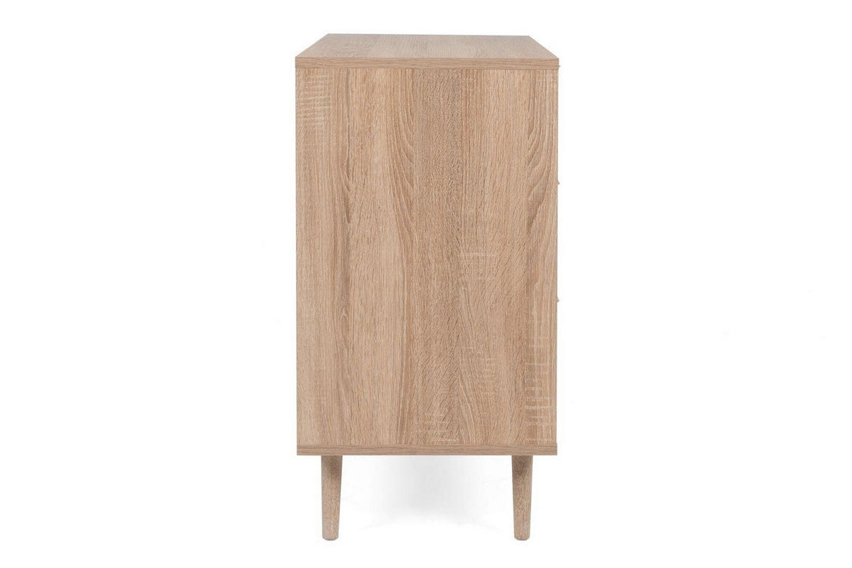 KOMMODE Malmö 03A - in Sonoma Eiche mit Bast-Dekor - Sonoma Eiche, Holzwerkstoff/Kunststoff (80/80/40cm) - möbelvita