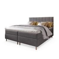 BOXBETT IBIZA 160x200 cm mit Matratze und Topper - Hellgrau - Hellgrau, Holz (160/200cm) - MASSENO