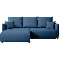 ECKSCHLAFSOFA Henry Mini blau links - Blau/Schwarz, Kunststoff/Textil (221/153cm) - Beautysofa