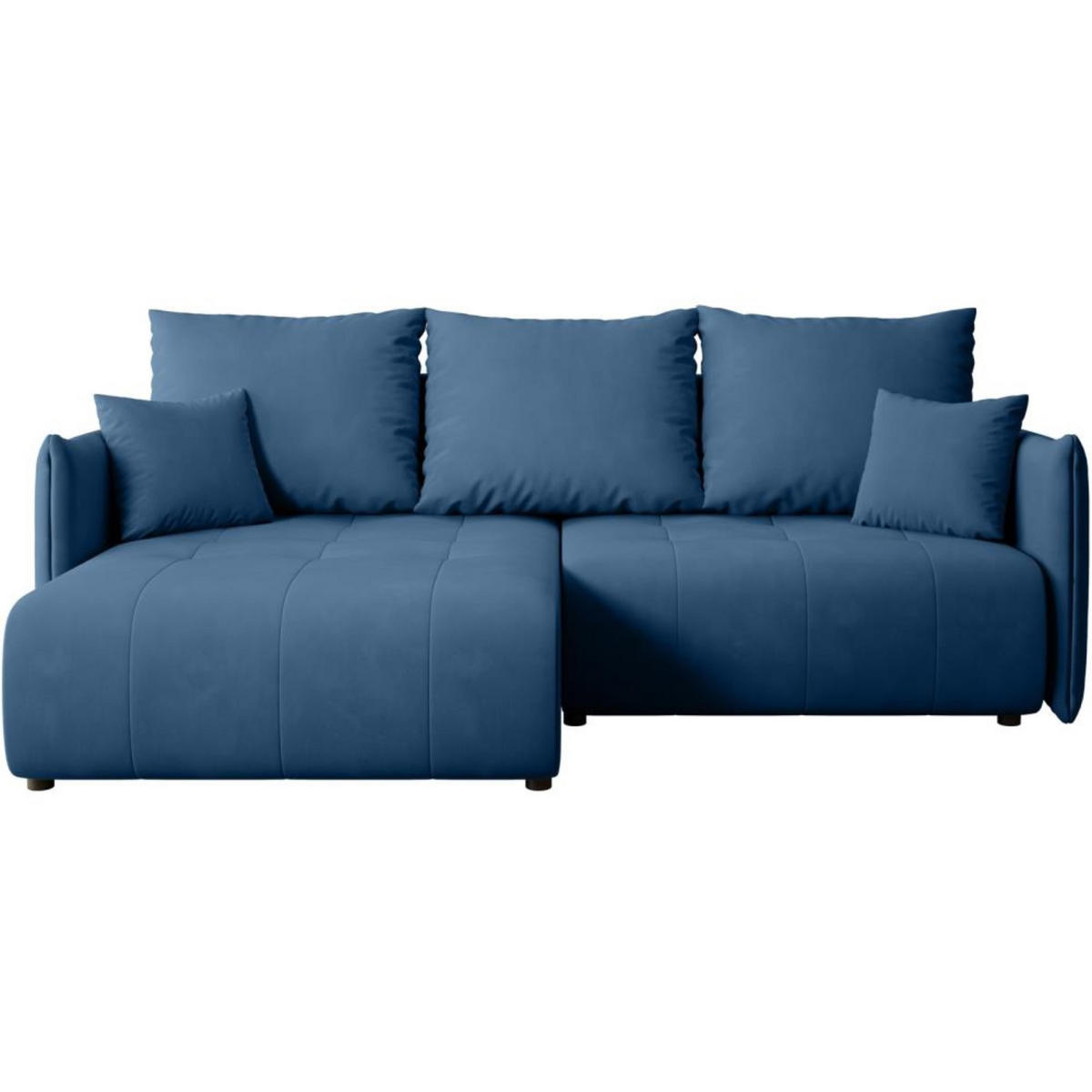 ECKSCHLAFSOFA Henry Mini blau links - Blau/Schwarz, Kunststoff/Textil (221/153cm) - Beautysofa