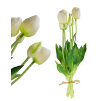 KUNSTBLUME Virdis Tulpen Weiß 40/40/40 cm Kunstoff - Weiß, Kunststoff (40cm) - Mondex