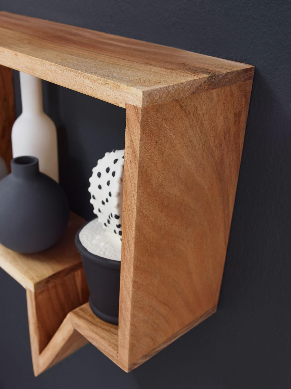 WANDREGAL Set NAKO Massivholz Zeitungsablage, Beige 50x13x49 cm - Beige, Holz (50/49/13cm) - KADIMA DESIGN