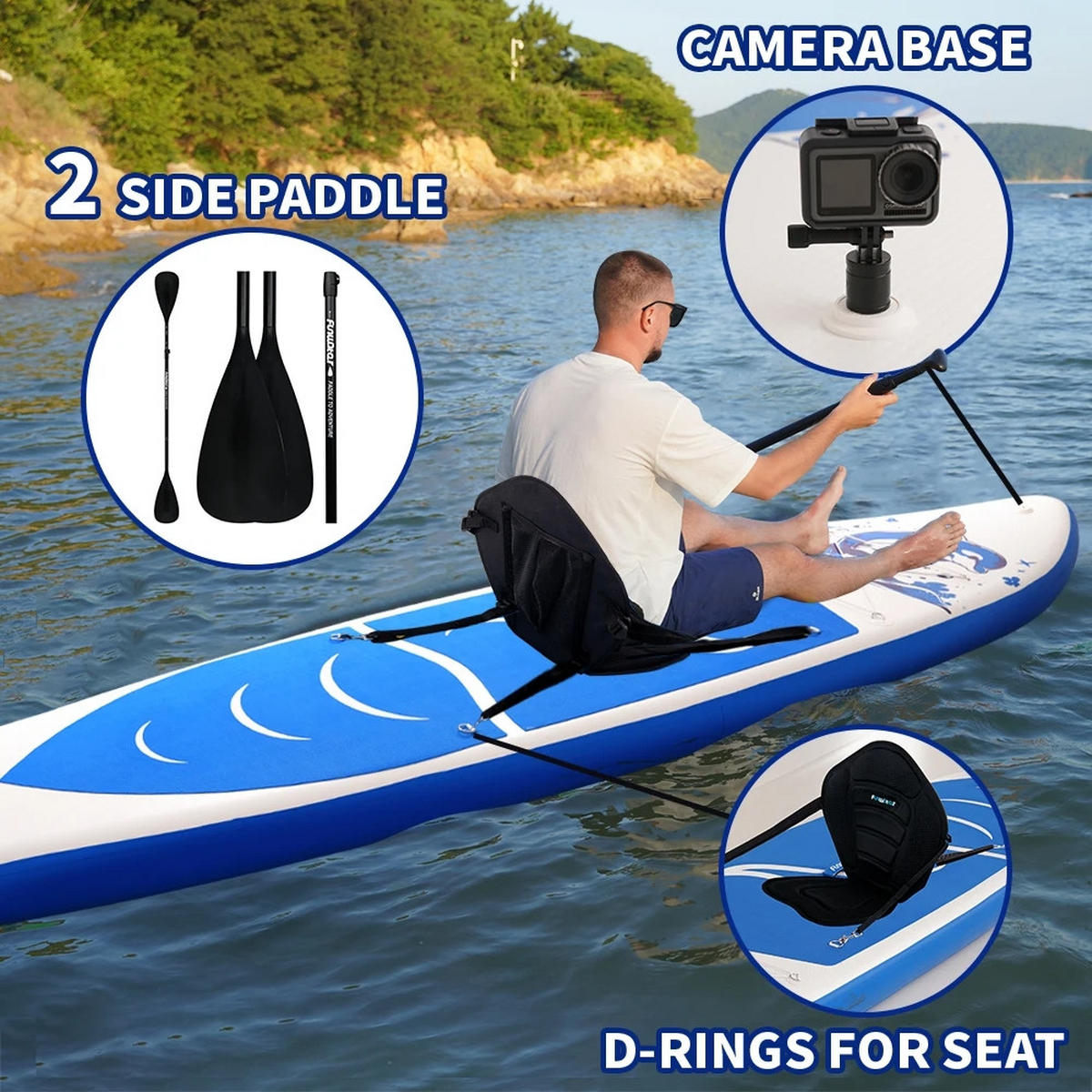 STAND-UP PADDLE BOARD SUPFW49A(350×84×15CM) - Blau, Kunststoff (84/335cm) - Kaket