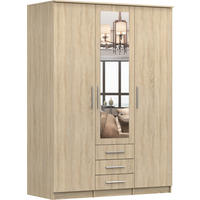 DREHTÜRENSCHRANK - RUTH 3D SONOMA - Sonoma Eiche, Holzwerkstoff/Metall (150/210/64cm) - Möblo