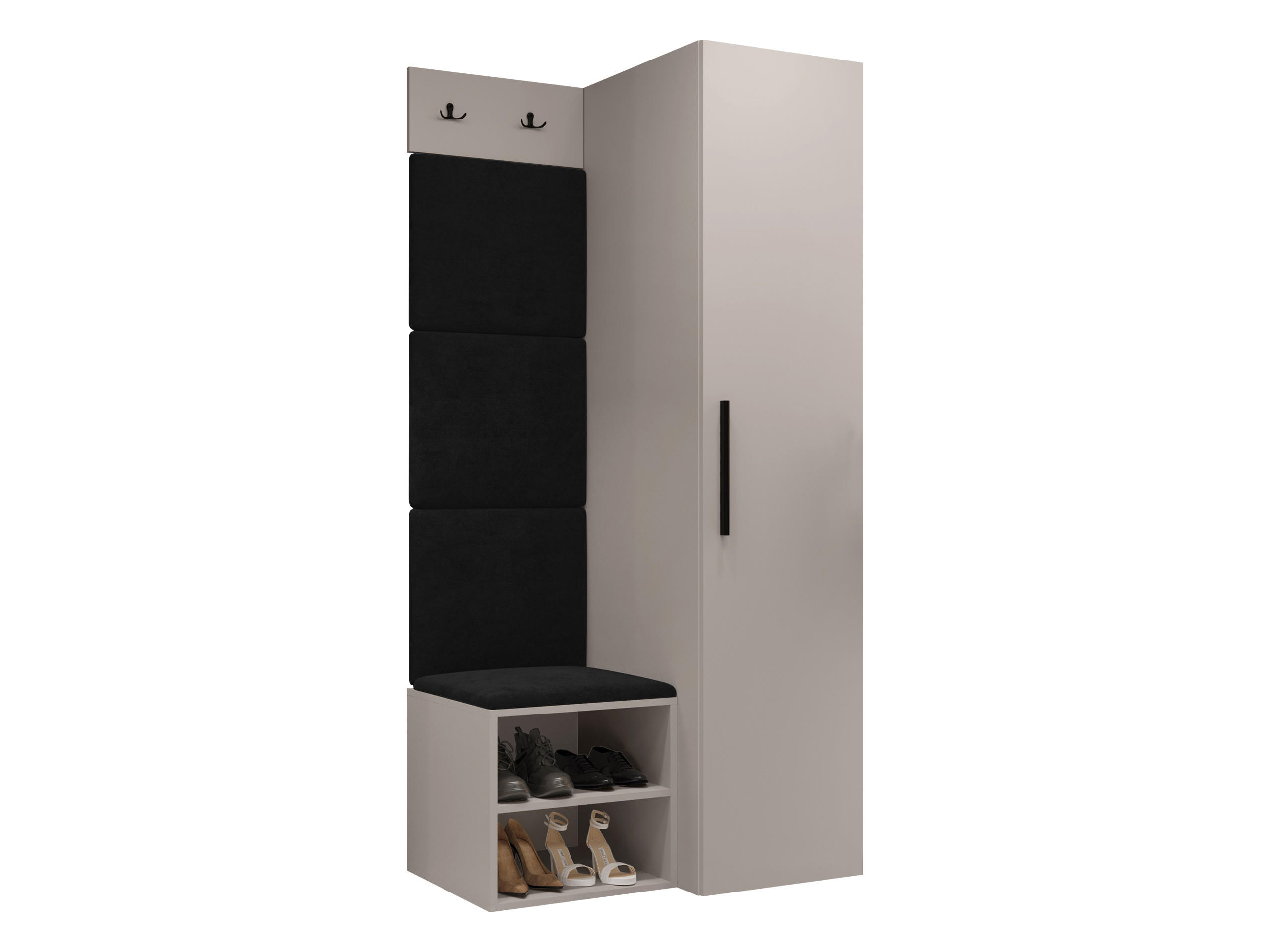 GARDEROBEN-SET Medi III - Kaschmir/Anthrazit, Holzwerkstoff/Kunststoff (40/191/50cm) - MIRJAN24