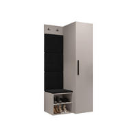 GARDEROBEN-SET Medi III - Kaschmir/Anthrazit, Holzwerkstoff/Kunststoff (40/191/50cm) - MIRJAN24