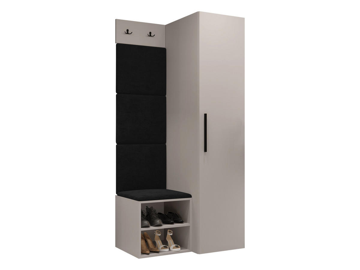 GARDEROBEN-SET Medi III - Kaschmir/Anthrazit, Holzwerkstoff/Kunststoff (40/191/50cm) - MIRJAN24