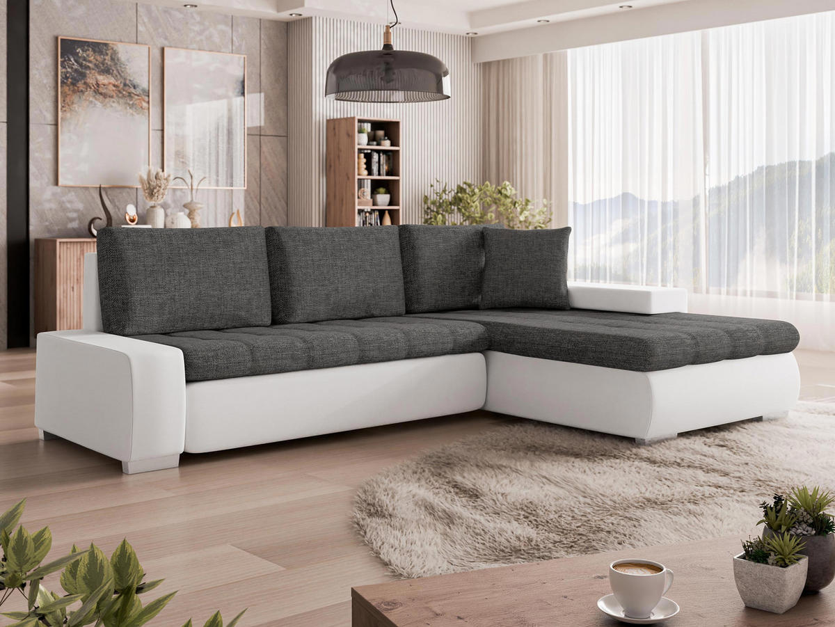 ECKSOFA Orkan Mini Lux - Weiß, Holz/Textil (265/185cm) - MIRJAN24