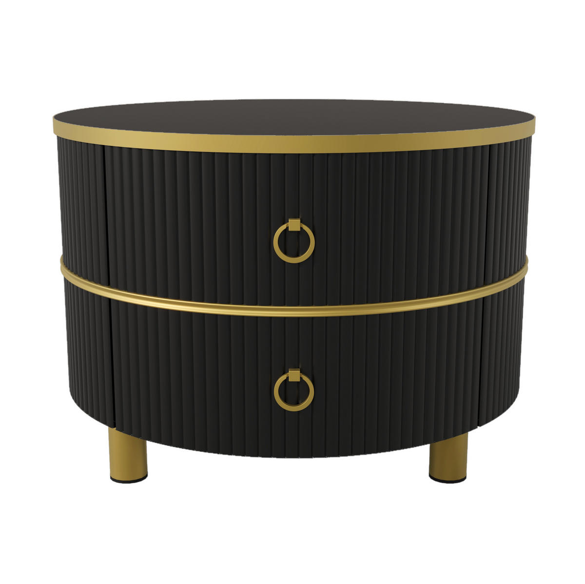 KONFERENČNÍ stolek 70/70/46 cm černý z MDF se 2 zásuvkami - černá, kompozitní dřevo (70/70/46cm) - OKWISH