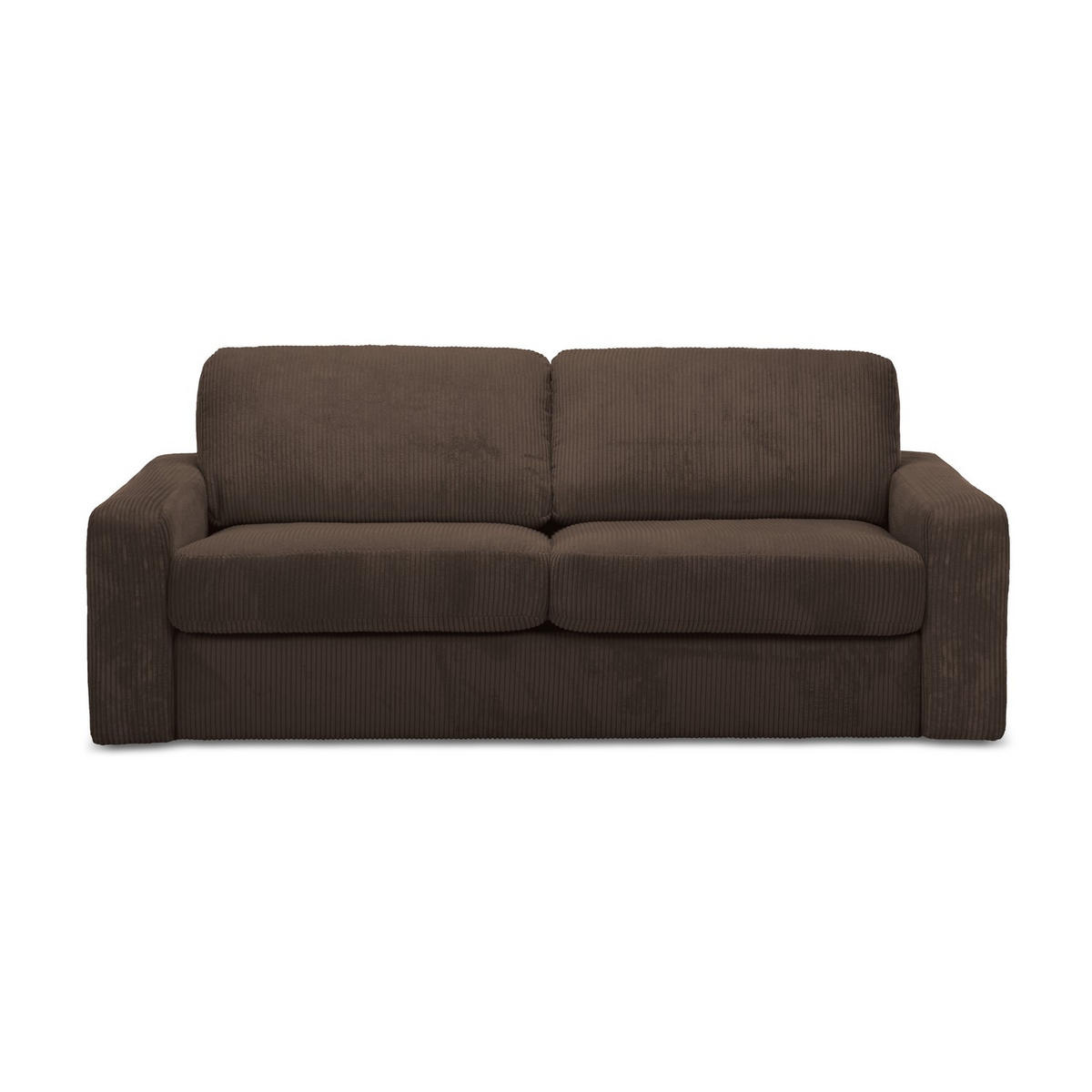 3-SITZER SOFA mit Schlaffunktion Cord Stoff Braun - Schwarz/Braun, Kunststoff/Textil (195/80/100cm) - LaMiaSofa