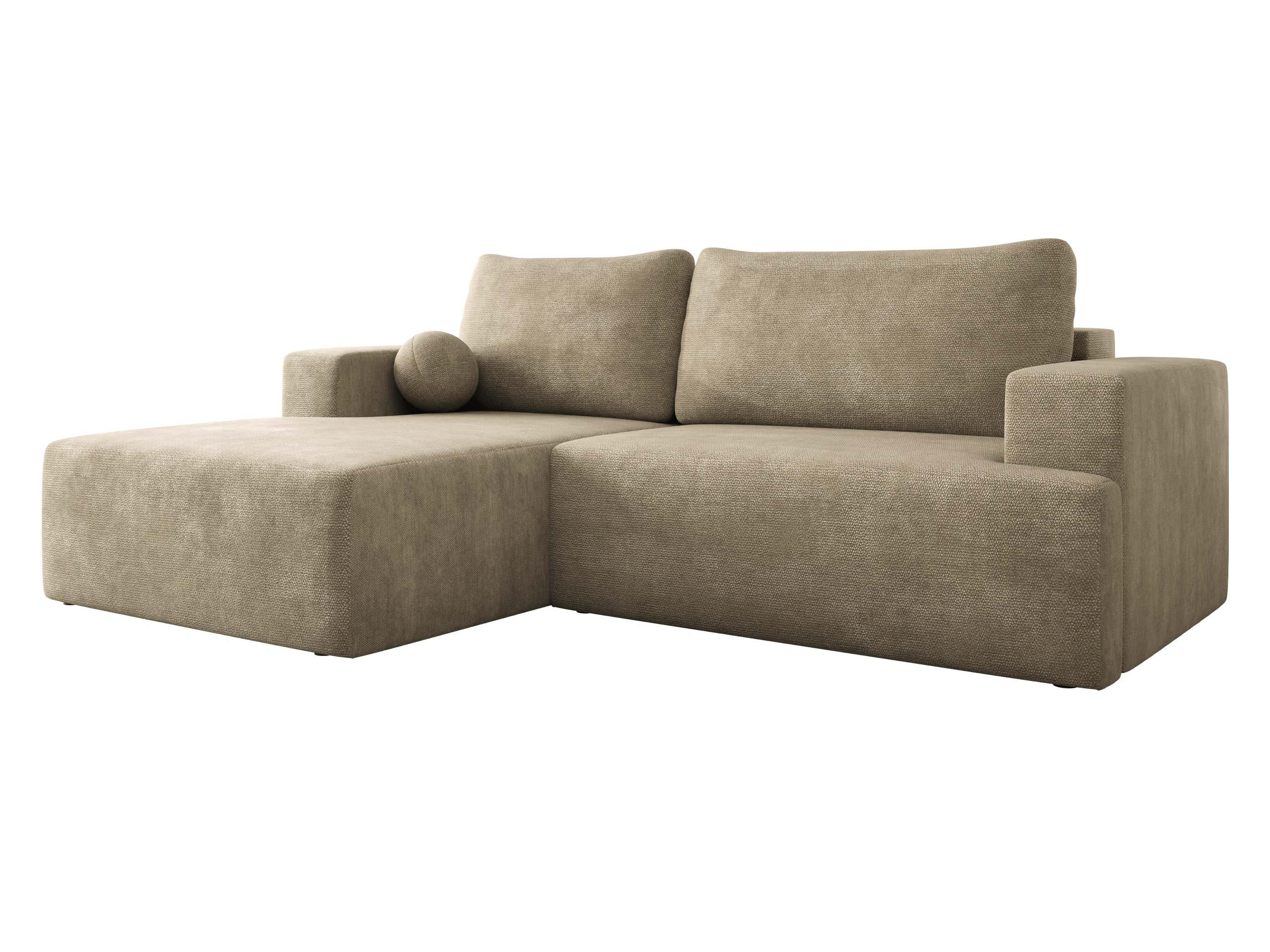 ECKSOFA Mivo, Seite: Links - Ecru/Schwarz, Holz/Kunststoff (266/163cm) - MIRJAN24