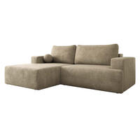 ECKSOFA Mivo, Seite: Links - Ecru/Schwarz, Holz/Kunststoff (266/163cm) - MIRJAN24