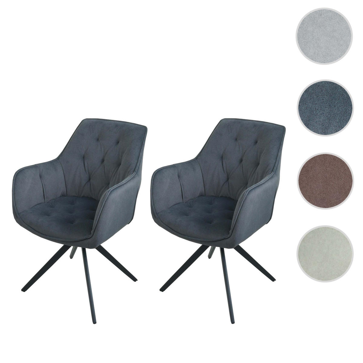 ESSZIMMERSTUHL Schwarz 2er-Set - Schwarz, Textil (55/87/60cm) - MCW