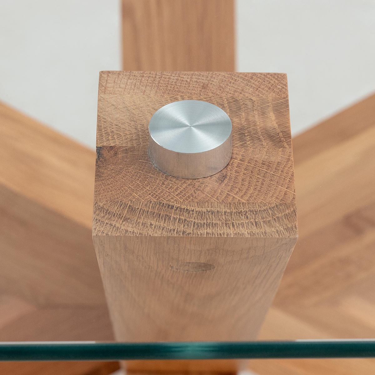 ESSTISCH rechteckig - Glas / Eiche massiv - Eiche - Eichefarben, Glas/Holz (90/160/76cm) - home24