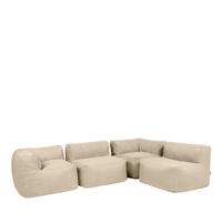 SITZSACK-SOFA Outdoor 4-tlg.: 2 Ecksessel, 2 Sessel - Beige, Textil (390/68/100cm) - icon