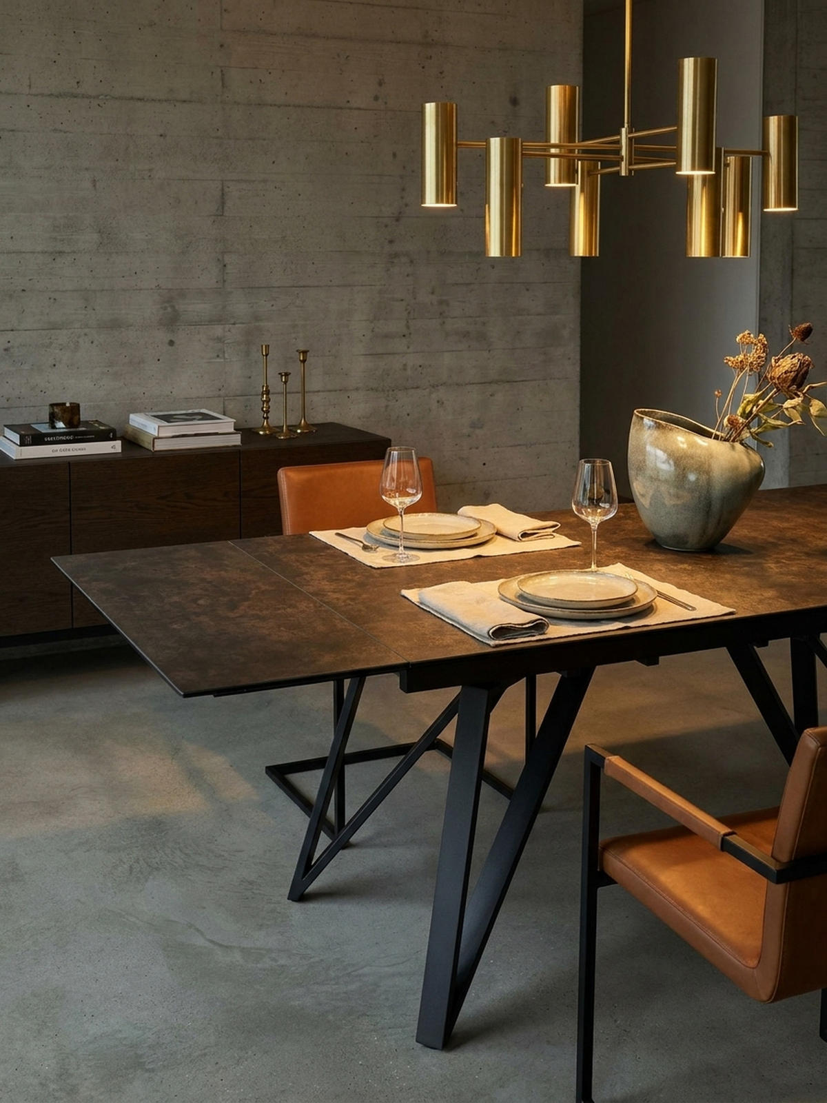 ESSTISCH Ausziehbar Keramik Glas Marmoroptik Rechteckig Groß, Schwarz 180x95x76 cm - Schwarz, Keramik/Metall (95/180/76cm) - KADIMA DESIGN