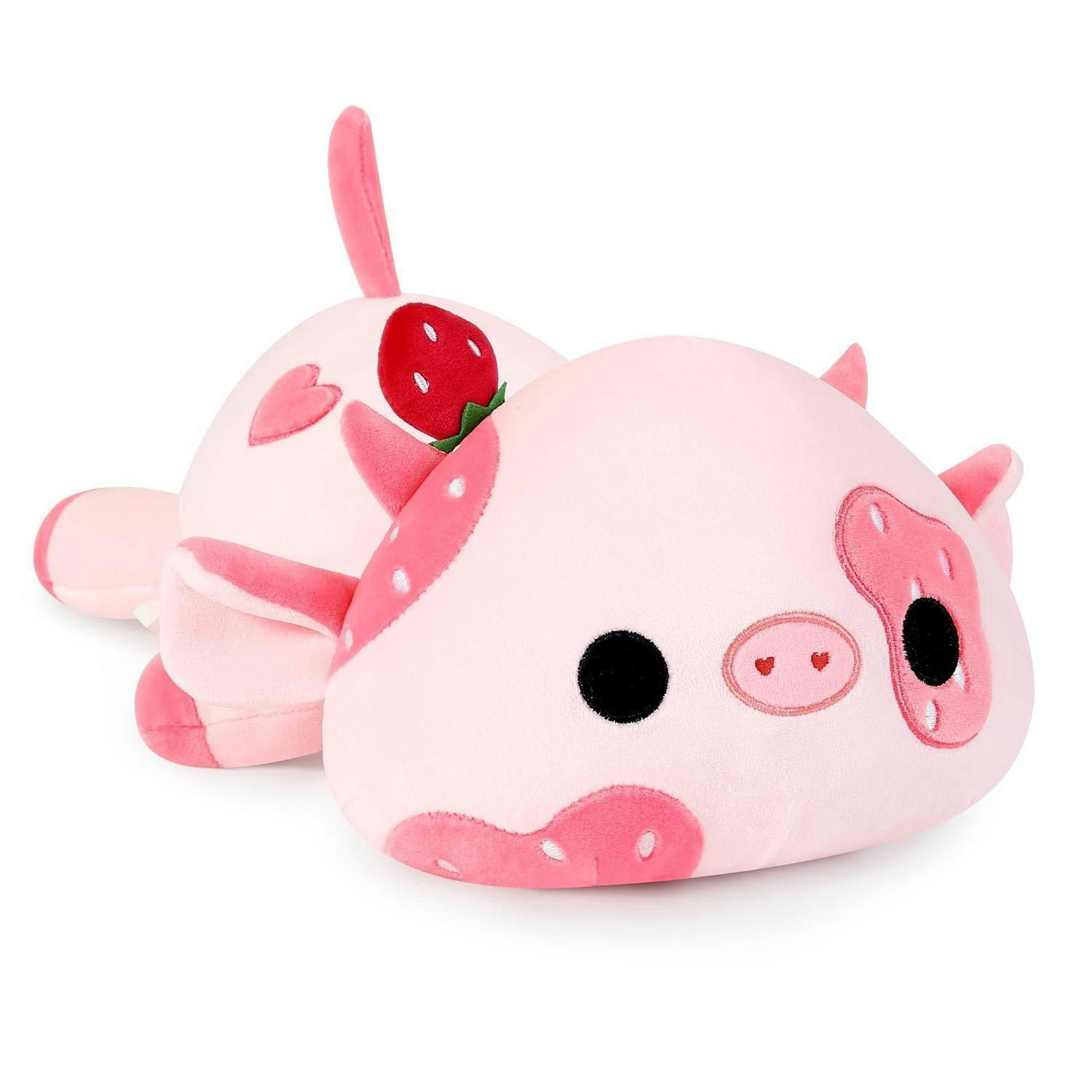 PLÜSCHTIER Kuh, Kawaii Milchkuh Kuscheltier in rosa - Rosa, Textil (20/30cm)