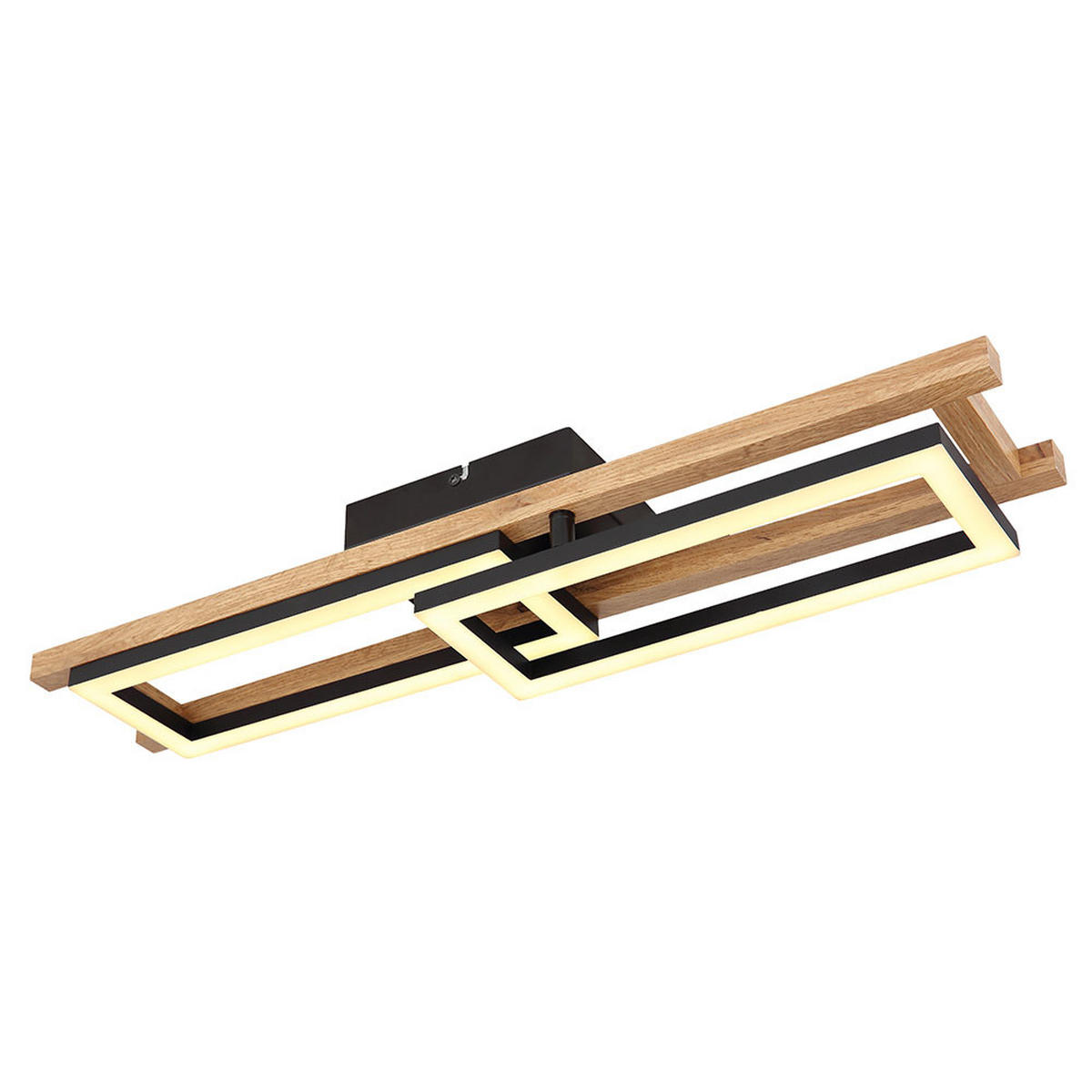 LED DECKENLEUCHTE ILLA Holzoptik Braun - Braun, Metall (69/36.5/10.5cm) - Globo Lighting